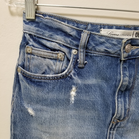 Lovers Friends Mini Skirt Elijah Cut Out Denim 26 - Picture 4 of 16